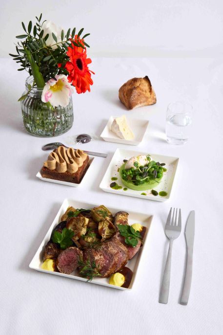 Pavé de bœuf et artichauts rôtis