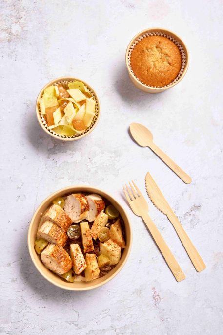 Poulet aux raisins et céleri rôti